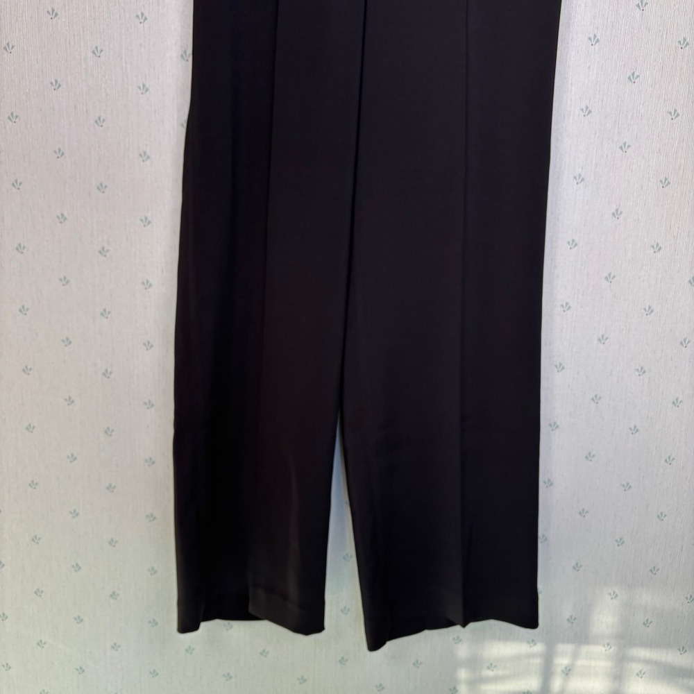 Quince Stretch Crepe Classic Trouser Pants 10 Black Minimalist - Picture 7 of 16